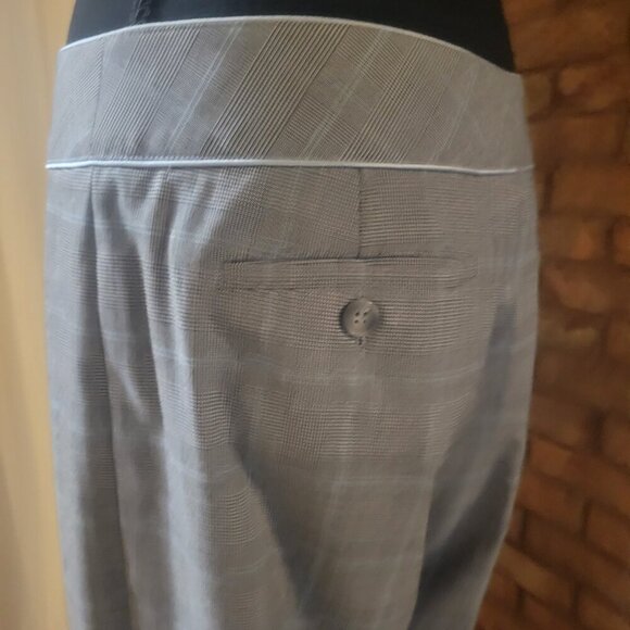 Nice West Back/Baby Blue/White Plaid Ankle Trousers - Size 8 - Picture 4 of 11